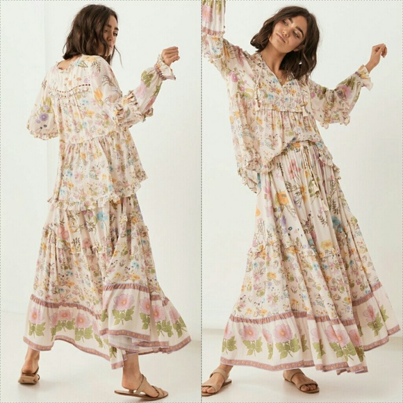 New spell designs wild bloom blouse cream S floral - Picture 2 of 9